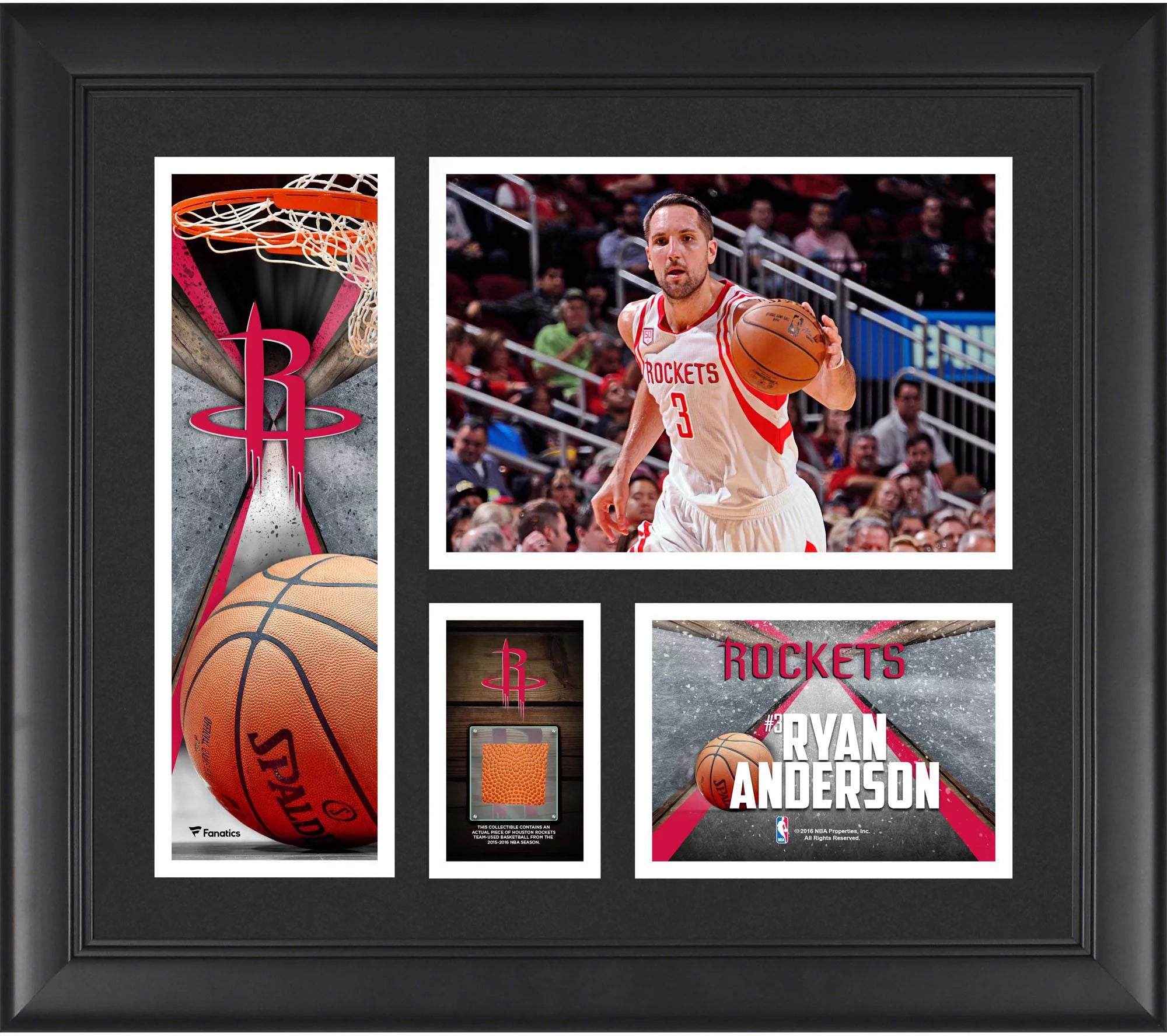 Ryan Anderson Houston Rockets Framed 15 x 17 Collage with a Piece of Team-Used Ball