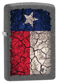 Zippo Lighter: Texas Flag, Cracked Soil - Iron Stone 80675