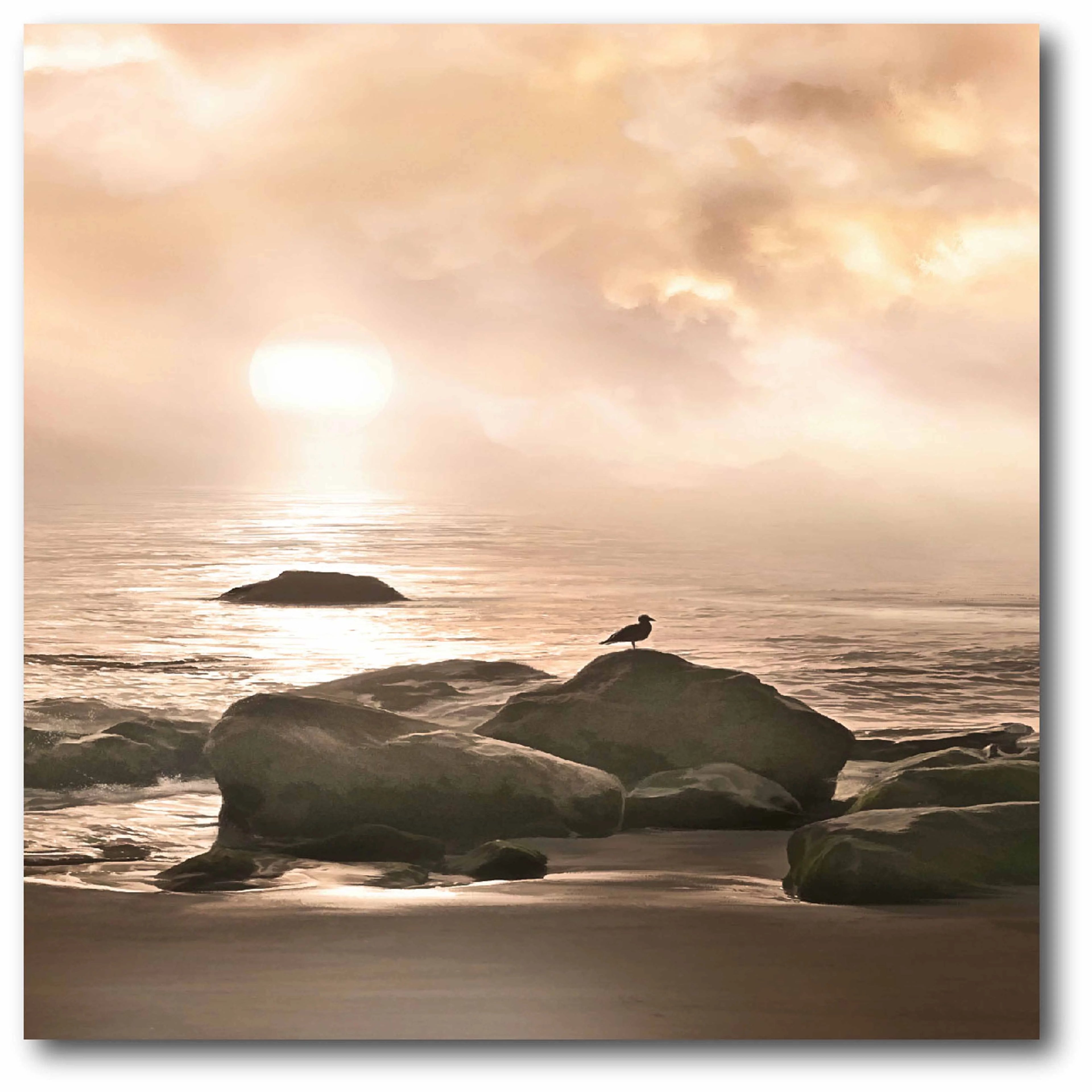 Courtside Market Sepia Sunset II Gallery-Wrapped Canvas Wall Art, 16x16
