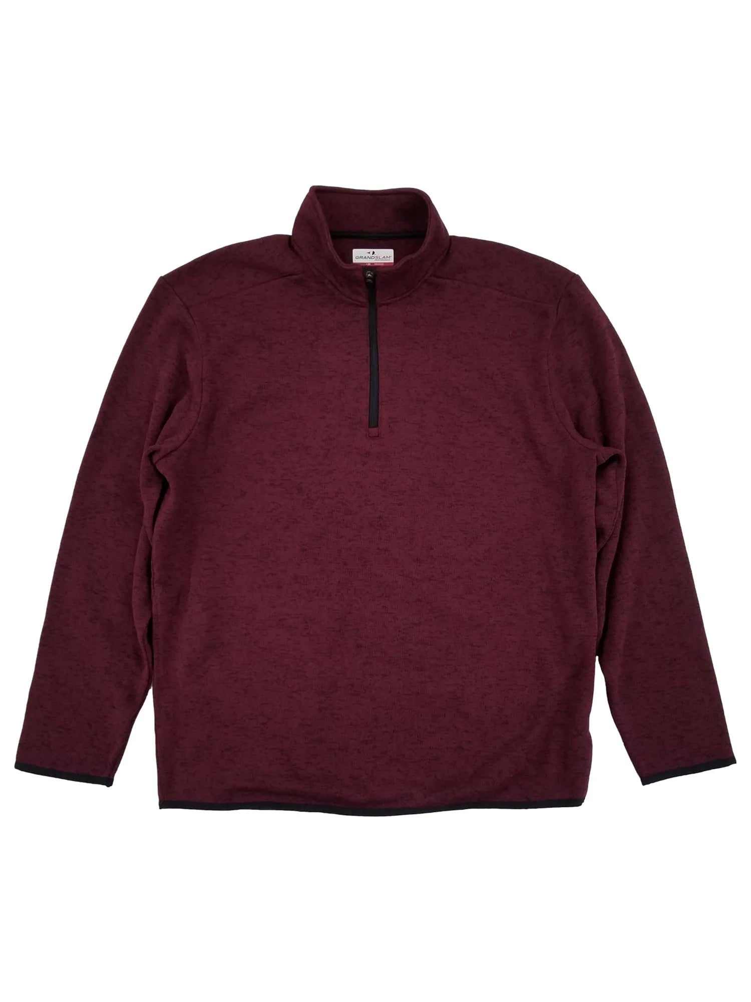 Grand Slam Mens Burgundy Performance Fleece Quarter-Zip Pullover Sweatshirt XL