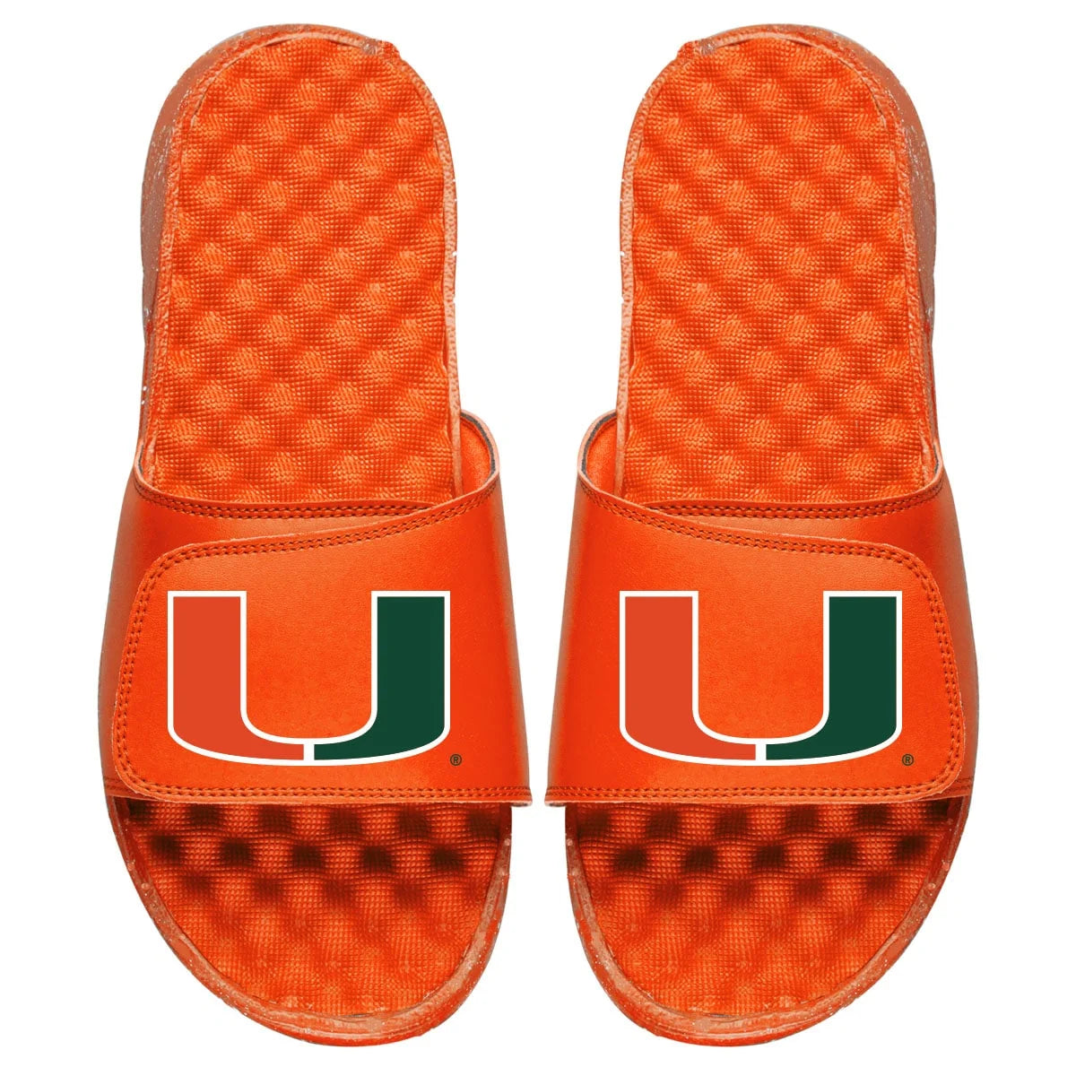 Men's ISlide Orange Miami Hurricanes Primary Logo Slide Sandal