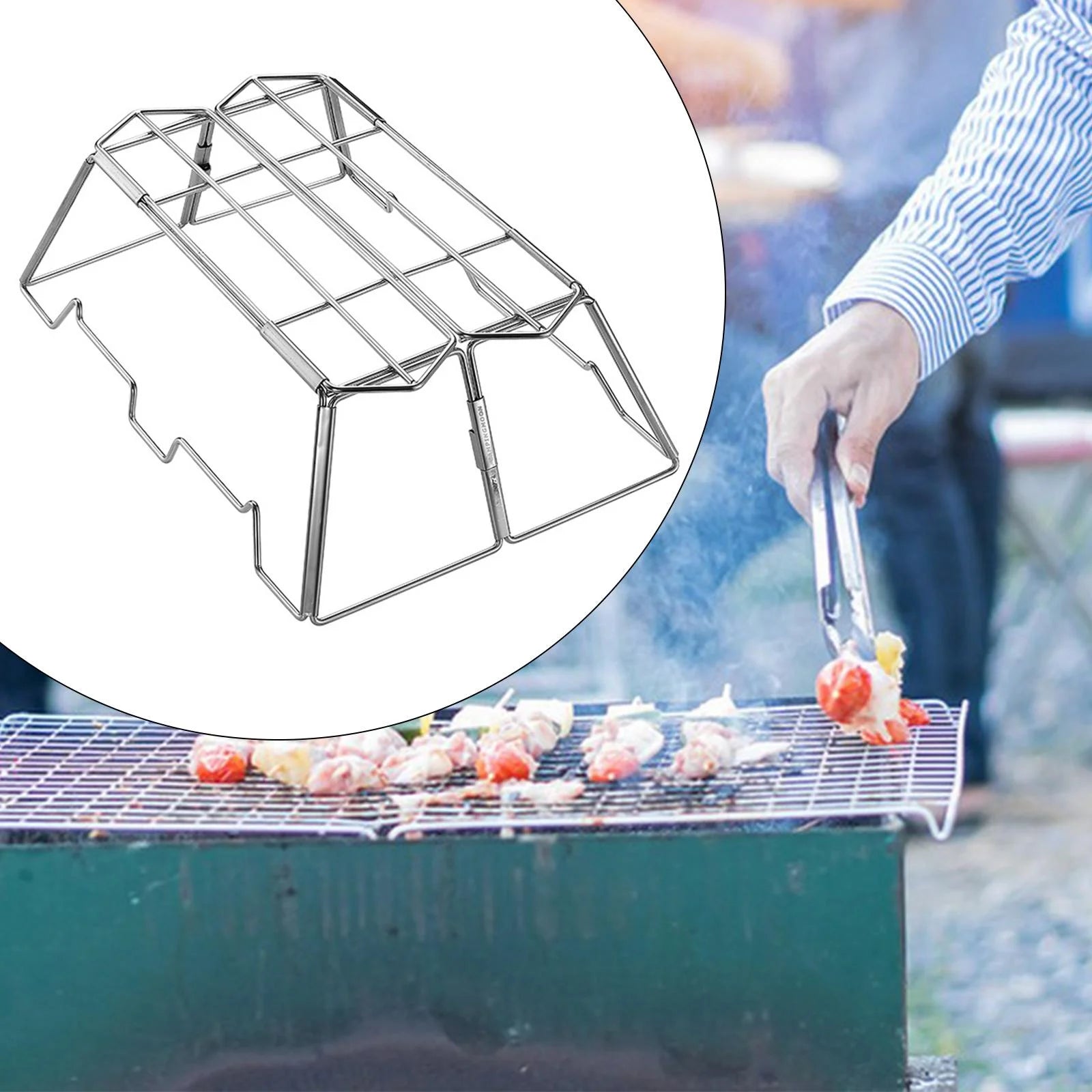 kesoto Campfire Cooking Stand, Stainless Steel, Versatile, Sturdy Pot Holder, Space-saving, Foldable, Grate, Grill Grates for Frying Pans