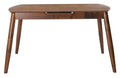 SAFAVIEH Kyoga Auto Mechanism Extension Dining Table, Walnut (63 in. W x 35 in. D x 29 in. H/51.18 in. W x 35 in. D x 29 in. H)