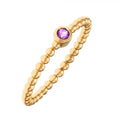 18k Yellow Gold Plated Pink Stone Stackable Fashion Ring