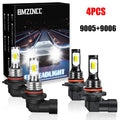 9005 9006 LED Headlight Bulbs Combo, High Low Beam Replacement, 3800LM 6000K Cool White, Wireless Headlight LED Bulbs, Pack of 4
