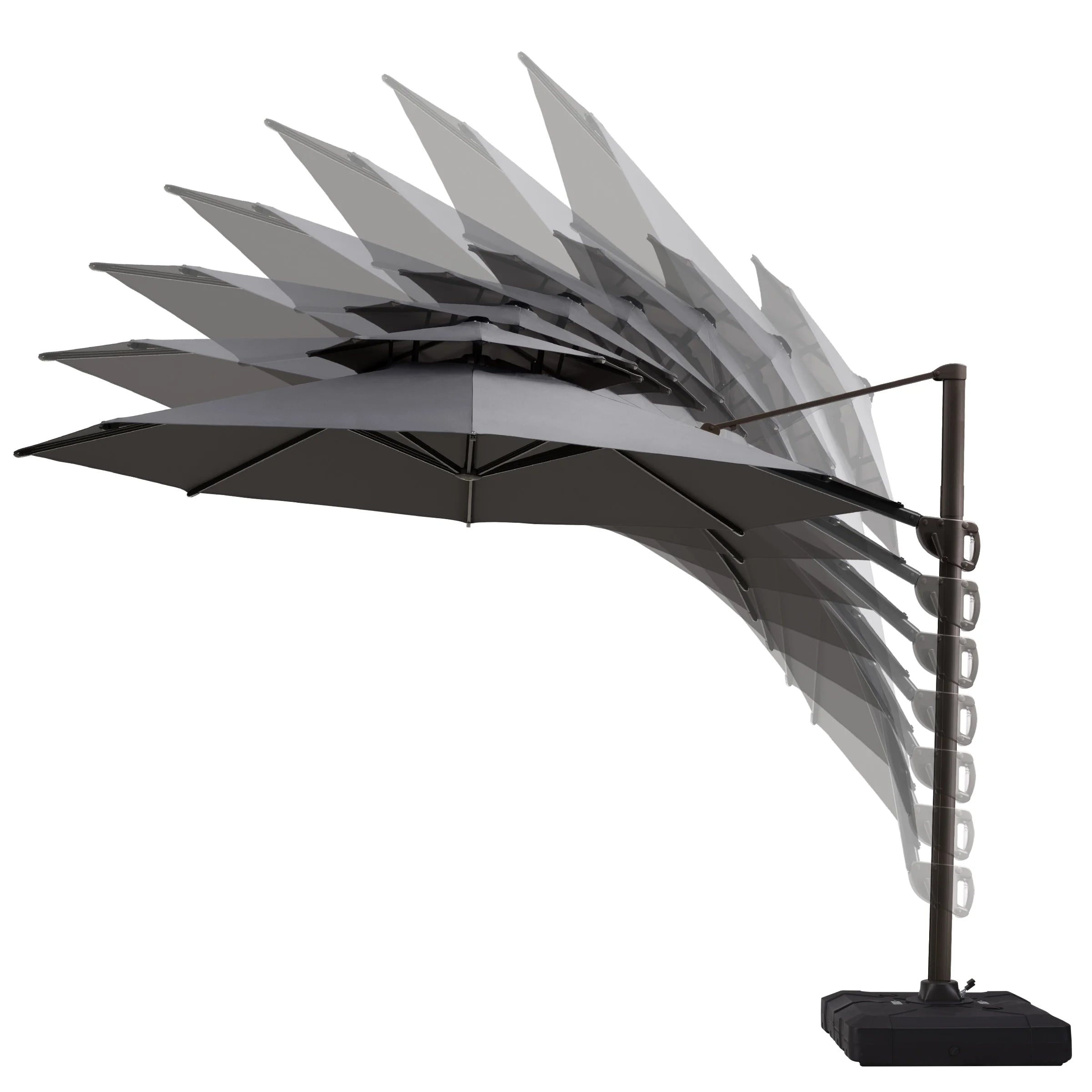 Crestlive Products 11.5-foot Outdoor Round Cantilever Umbrella Dark Gray