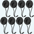 8 Pack Magnetic Hooks Heavy Duty, 100 lb+ Swivel Swing Strong Magnet Hooks, Strong Magnet with Hook Hanging for Fridge, Kitchen, Locker, BBQ Grill - Dia 32 MM