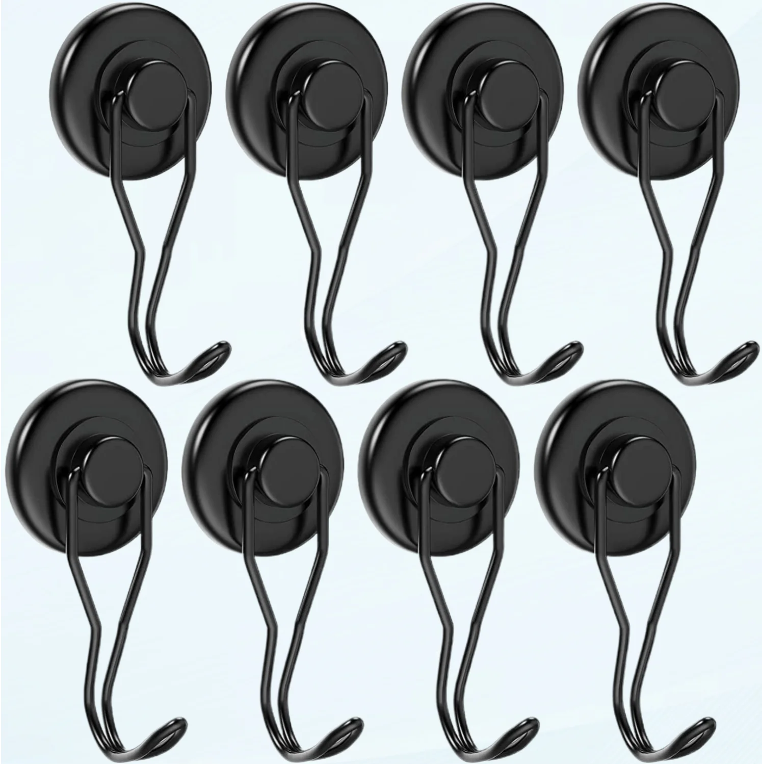 8 Pack Magnetic Hooks Heavy Duty, 100 lb+ Swivel Swing Strong Magnet Hooks, Strong Magnet with Hook Hanging for Fridge, Kitchen, Locker, BBQ Grill - Dia 32 MM