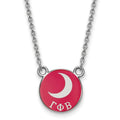 925 Sterling Silver Rh-plated LogoArt Gamma Phi Beta Sm Enl Pend With Necklace; for Adults and Teens; for Women and Men