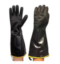 Oil Shield?, RAW 100% Neoprene Glove, 18 High temperature, 450 Degree Temp Rating, Anti-Microbial Liner, Food Service Safety, Black (Large)