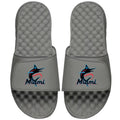 Youth ISlide Gray Miami Marlins Primary Logo Slide Sandals