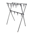 ammoon Portable Lightweight Camping Cookware Hanger Rack Aluminum Alloy BBQ Tool and Clothes Storage Stand with Hooks