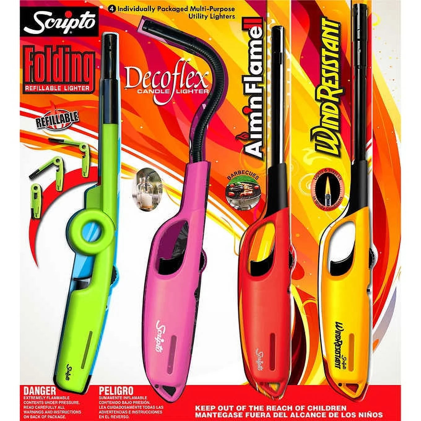 Scripto 4 Individually Packaged Multi-Purpose Utility Lighters