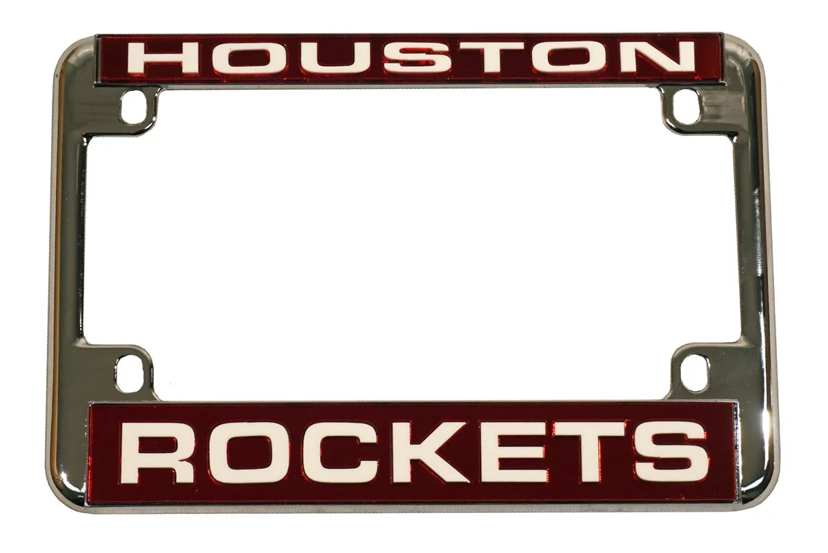 Houston Basketball Rockets Chrome Motorcycle License Plate Frame - also Recreational Vehicles, RVs, Bikes & Scooters