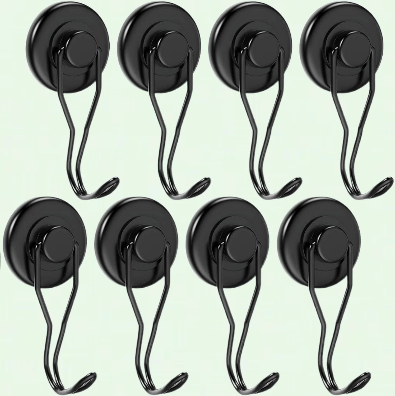 8 Pack Magnetic Hooks Heavy Duty, 100 lb+ Swivel Swing Strong Magnet Hooks, Fridge/Kitchen/Locker/BBQ Grill - Dia 32 MM