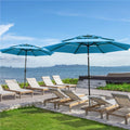 Easyfashion 10ft 3 Tier Vented Patio Umbrella with 8 Sturdy Ribs, Sky Blue