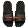 Youth ISlide Black Miami Hurricanes Football Bar Logo Slide Sandals