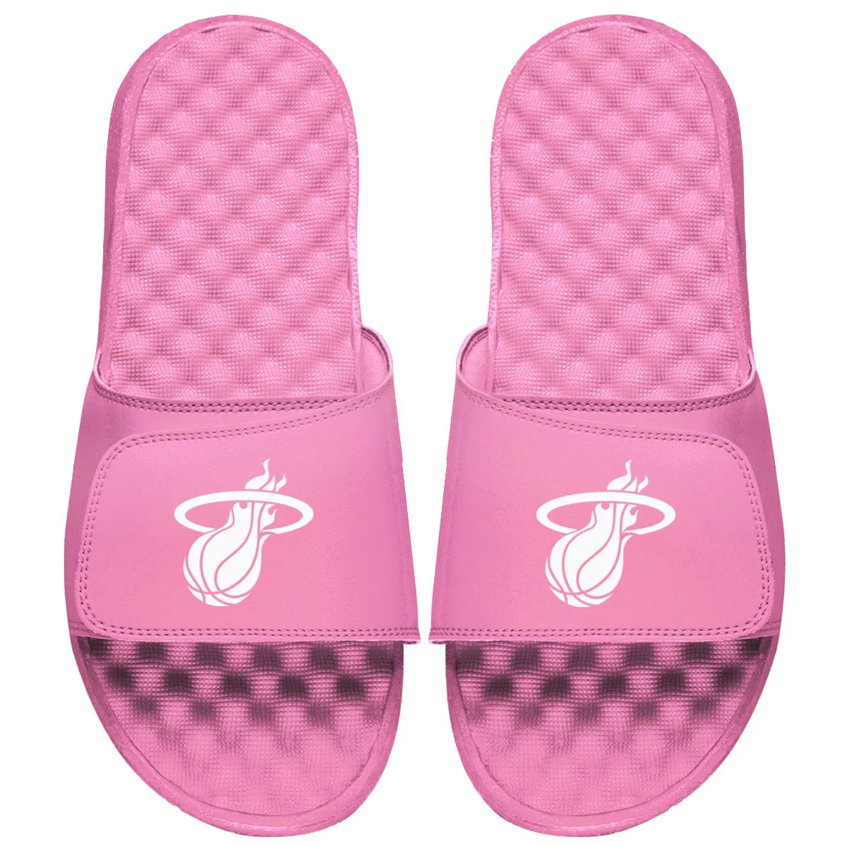 Youth ISlide Pink Miami Heat Primary Logo Slide Sandals