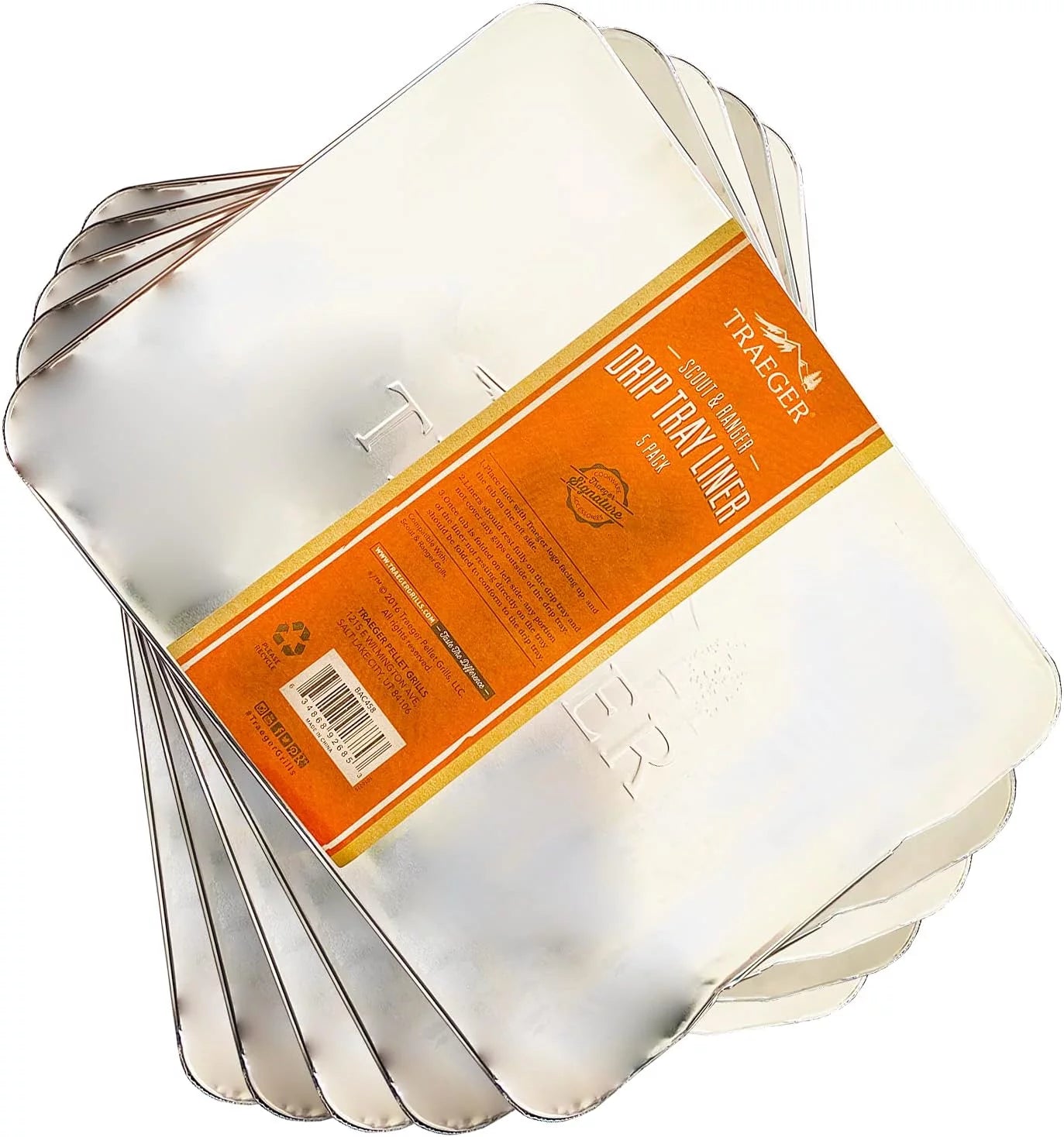 Drip Tray Liner 5 Pack Compatible With Scout &  Pellet Grills BAC458