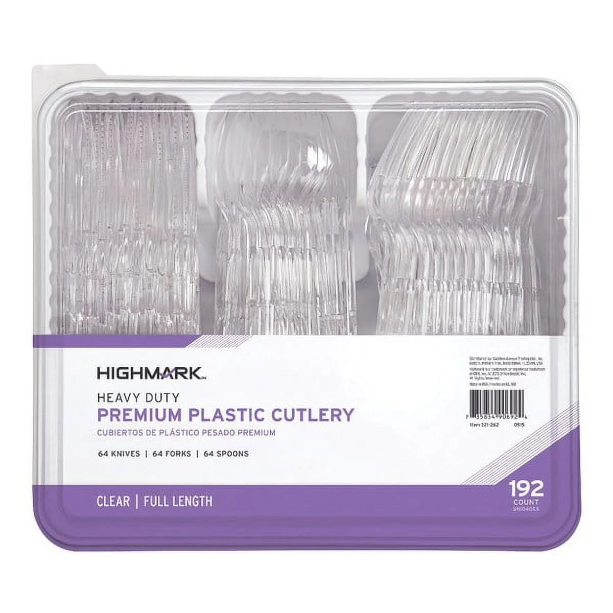 Highmark? Heavy-Duty Plastic Cutlery, Clear, Pack Of 192 Utensils