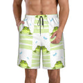 Kll Frogs And Dragonflies Men'S Casual Summer Beach Shorts Hawaiian Shorts With Pockets-Small