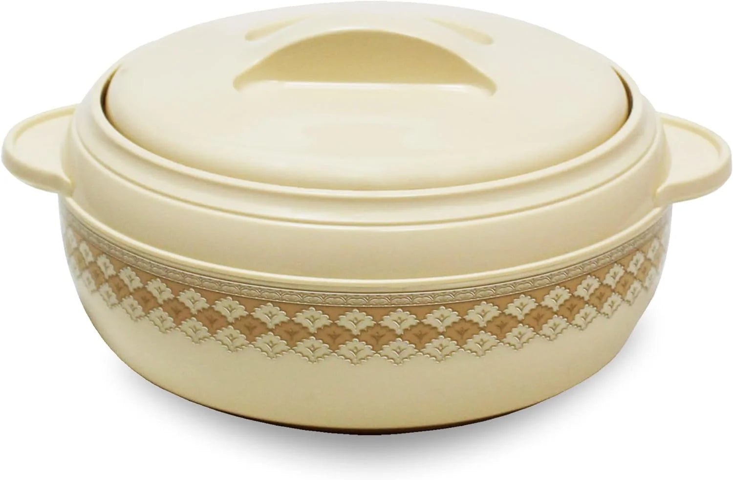 TABAKH Karishma 10-Liter Insulated Casserole Serving Bowl With Lid Food Warmer Cooler Hot Storage Container Thermo Thermal Hot, White (10000Ml)