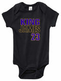 BLACK Los Angeles Lebron James King James 23 ONESIE 6 MONTHS