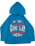 Toddler Boys Long Sleeve Blue Hooded Grand Slam Baseball T-Shirt Tee Shirt 2T