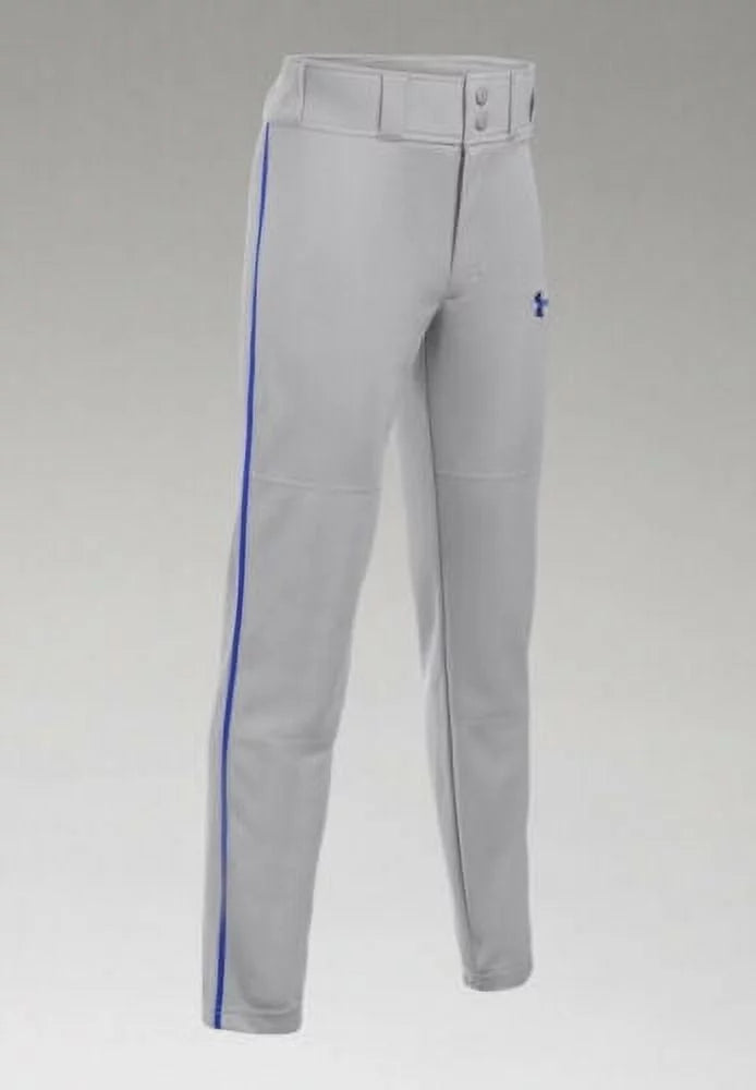 Under Armour Boys' UA Clean Up Piped Baseball Pants 1294739-076 Grey/Royal Youth Small