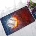 PKQWTM Softball ball fire water lightening around polygonal Home Decor Floor Mat Area Rug Doormat Size 18x30 Inches