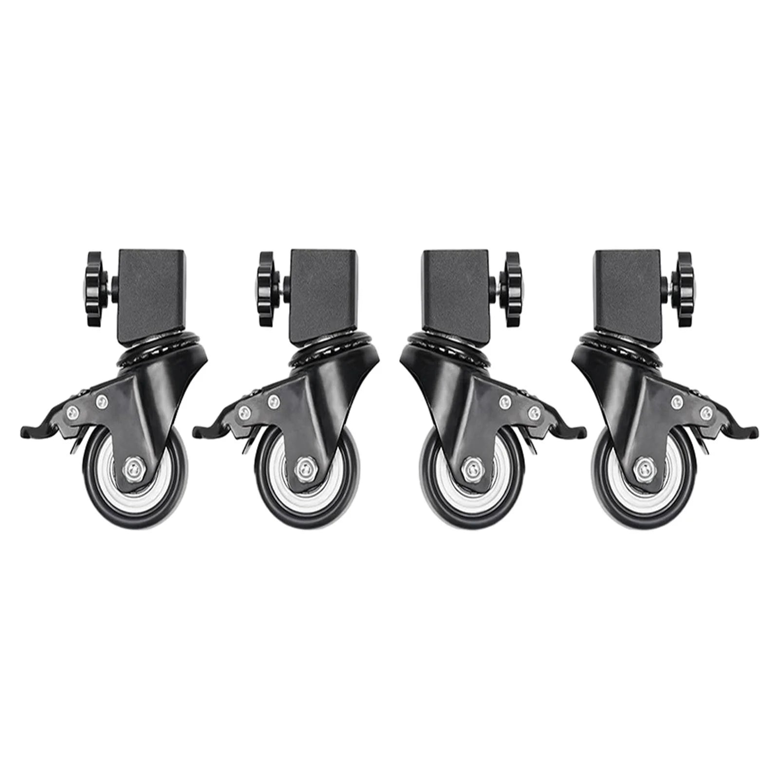 Miulika 4 Piece Frying Pan Caster Set 360 Degree Rotation Grill Wheel Set Swivel with Lock for Outdoor Picnic Backyard