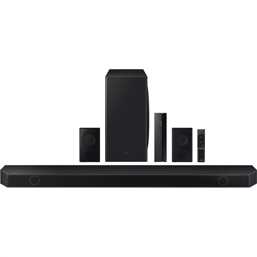 Open Box Samsung HW-Q910B 9.1.2ch Soundbar w/ Wireless Dolby Atmos, DTS:X, Rear Speakers, Q Symphony, Built-In Voice, SpaceFit Sound, Airplay 2, Adaptive Sound, Game Pro Mode, Alexa Built-In, 2022