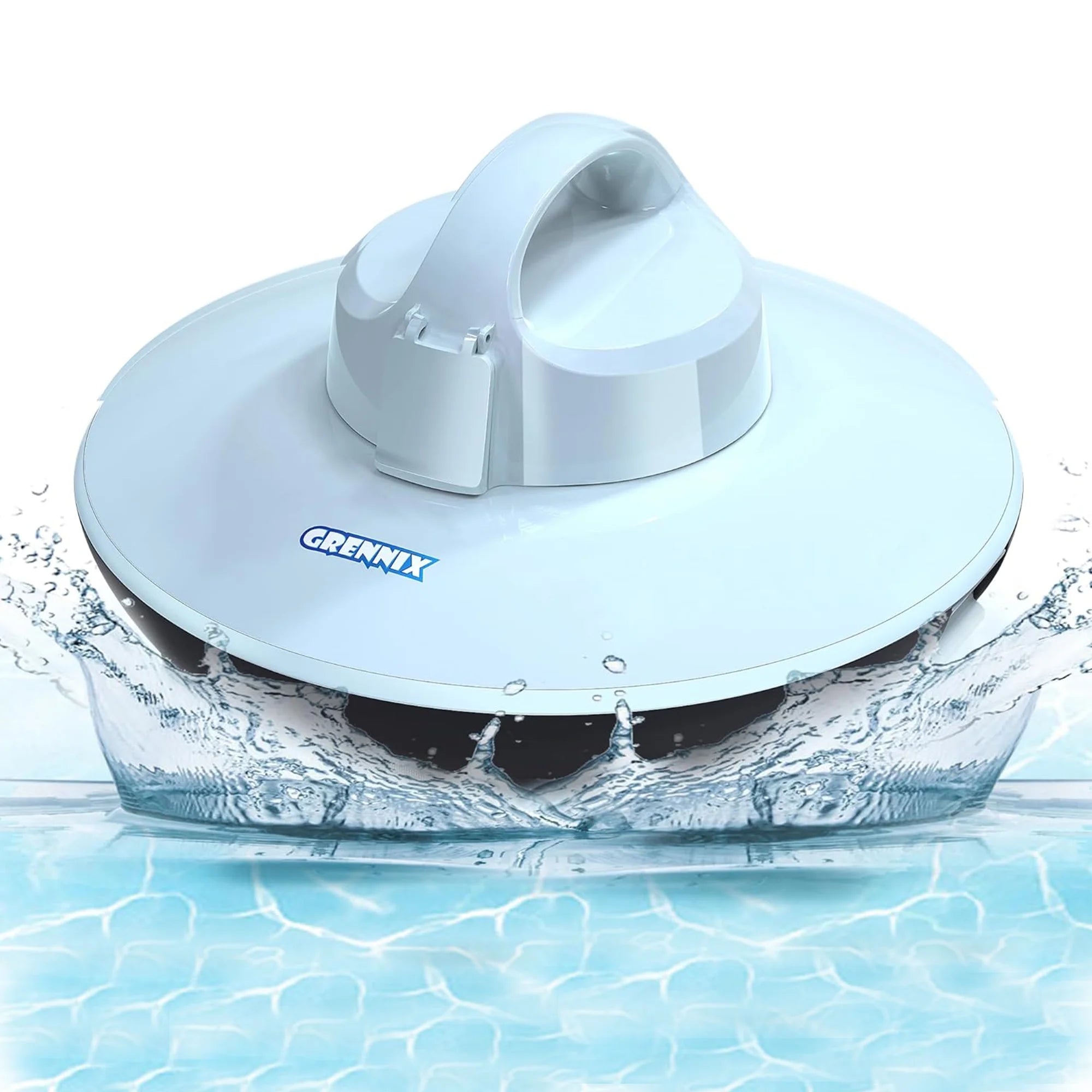 Seauto Cordless Pool Vacuum for Above Ground Pool & Inground Swimming Pool - Strong Suction, Self-Docking Underwater Skimmer with Top Handle in Arctic Blue
