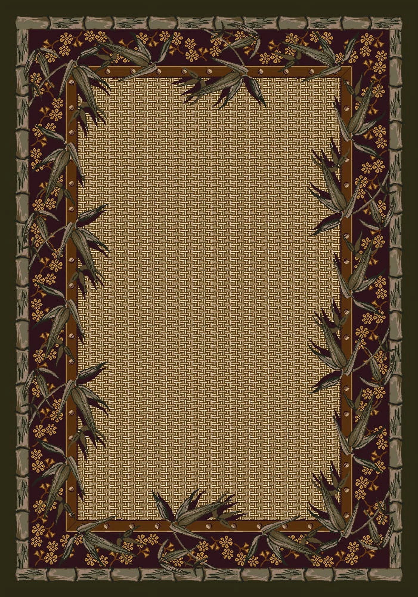 Milliken Innovations Area Rug OSAKA OLIVE Osaka Olive Petals Vines 10' 9 x 13' 2 Rectangle