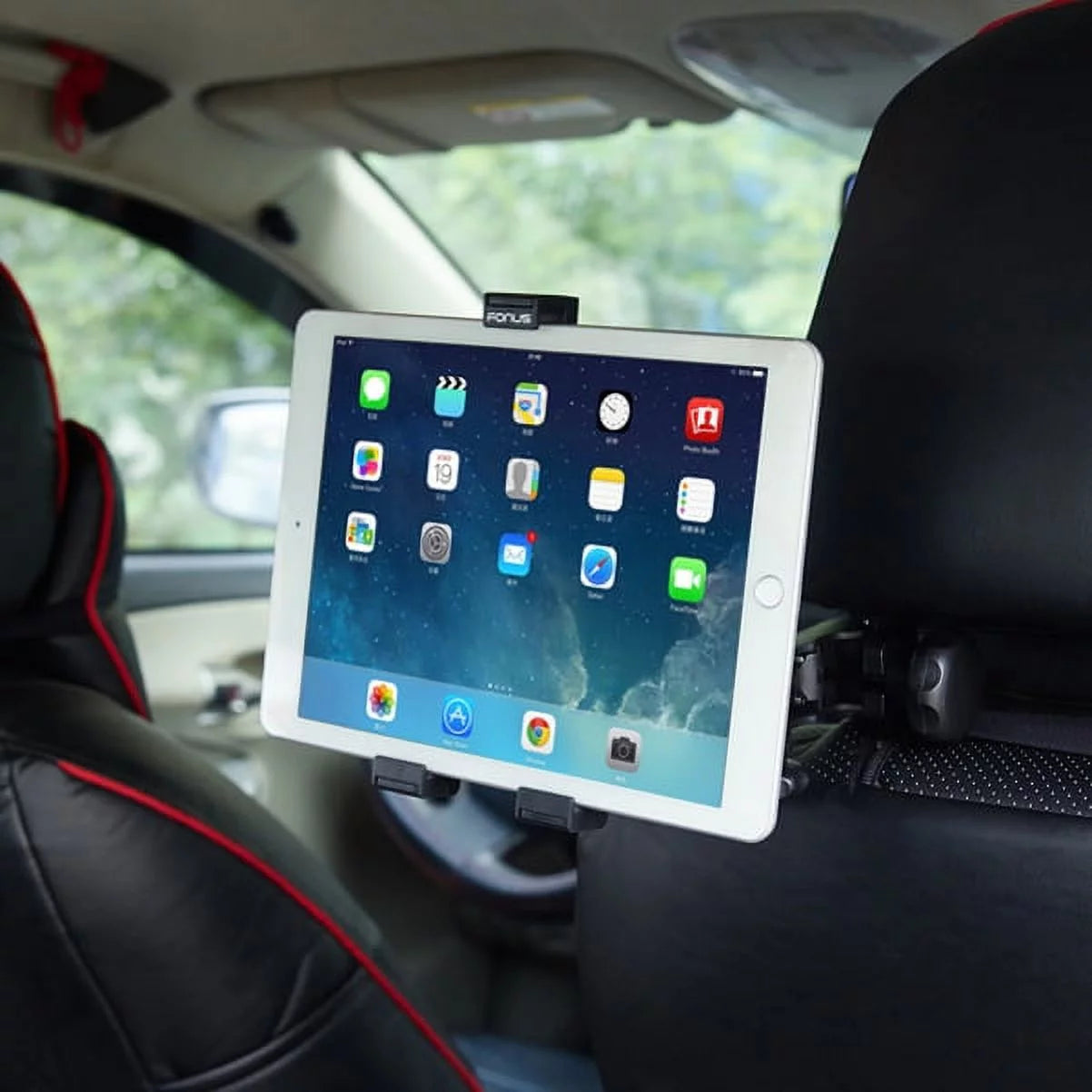Premium Car Headrest Mount Tablet Holder Rotating Cradle Back Seat Dock Strong Grip [Black] W2N Compatible With BLU Pure View, Tank Extreme Pro (T0010UU), Grand M - CAT S41 S48c