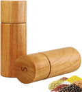 Namzi Wooden Salt and Pepper Grinder, Adjustable Manual Salt Grinder, Acacia Wood, Pepper Mill with Ceramic Core, Suitable for Picnic, Parties, Restaurant, Dinner, BBQ (6 In, 2 pcs)