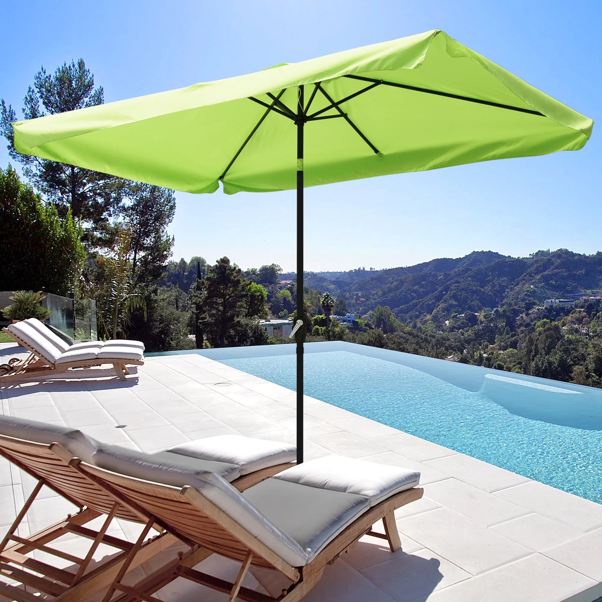 Yescom 10'x6.5' Metal Patio Umbrella 6 Ribs Sunshade Table Umbrella Tilt with Crank