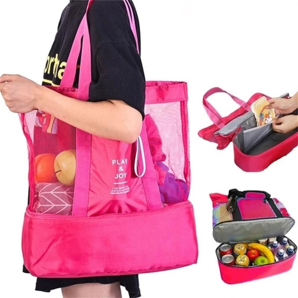 Thermal Insulation Double Layer Large Bag Picnic Bag ?Food Storage Bag Men Shoulder Bag Tote Bag