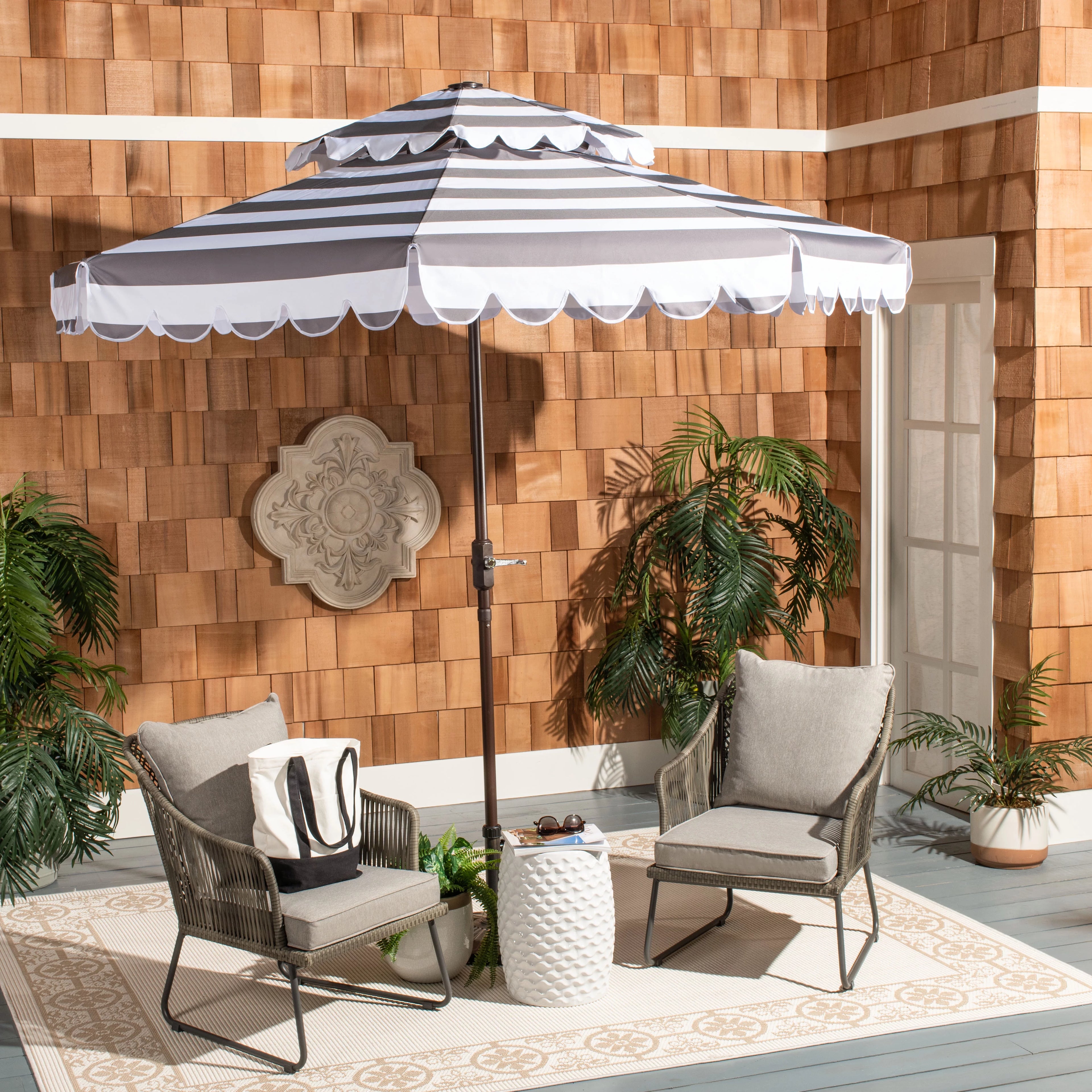Safavieh Vienna 9 ft. Doubletop Patio Umbrella