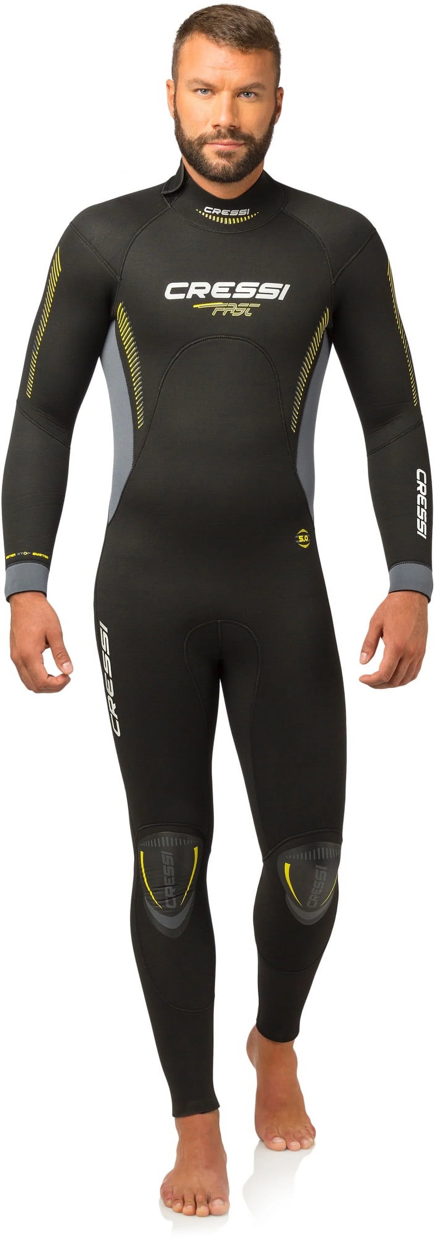 Fast 5mm Man Wetsuit (Black/Yellow, Small)
