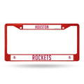 Houston NBA Rockets Licensed Red Painted Chrome Metal License Plate Frame