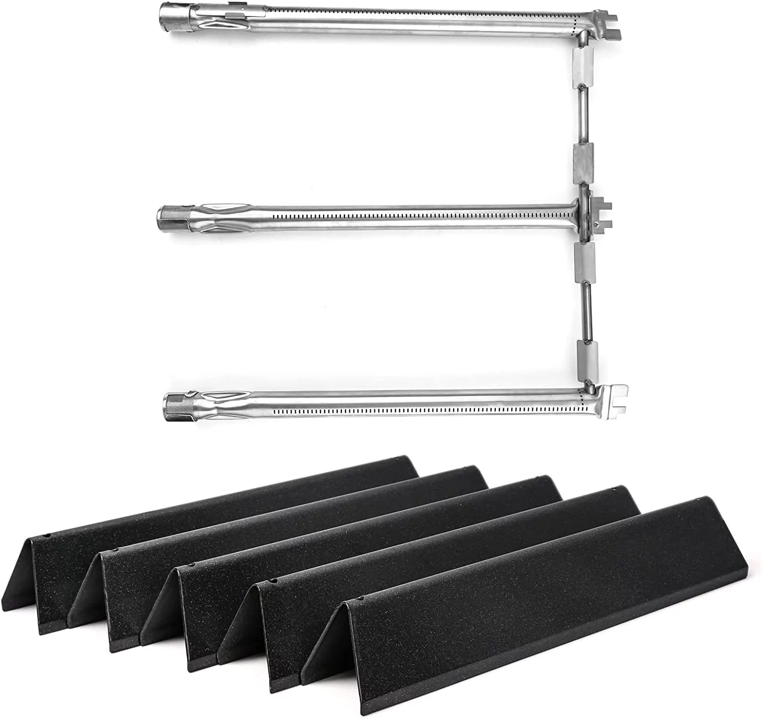Grisun 7636 Flavorizer Bars and 69787 Grill Burner for Weber Spirit 300 and Spirit II 300 Series with Front Control,Spirit E310 E320 E330 S310 S320 S330 Grills,15.3 Flavorizer Bars,18'' Burner Tube