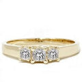 Pompeii 1/2ct Three Stone Diamond Ring Princess Cut 14k Gold (H,I1)