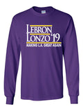 LONG SLEEVE PURPLE Los Angeles Lebron James Lebron Lonzo 19 T-shirt ADULT