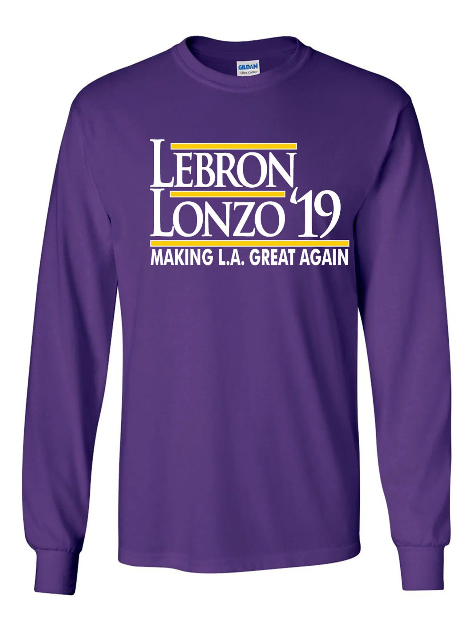 LONG SLEEVE PURPLE Los Angeles Lebron James Lebron Lonzo 19 T-shirt ADULT