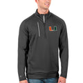Men's Antigua Charcoal/Silver Miami Hurricanes Generation Half-Zip Pullover Jacket