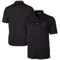 Men's Cutter & Buck Heathered Black Miami Marlins Advantage Space Dye Tri-Blend Polo