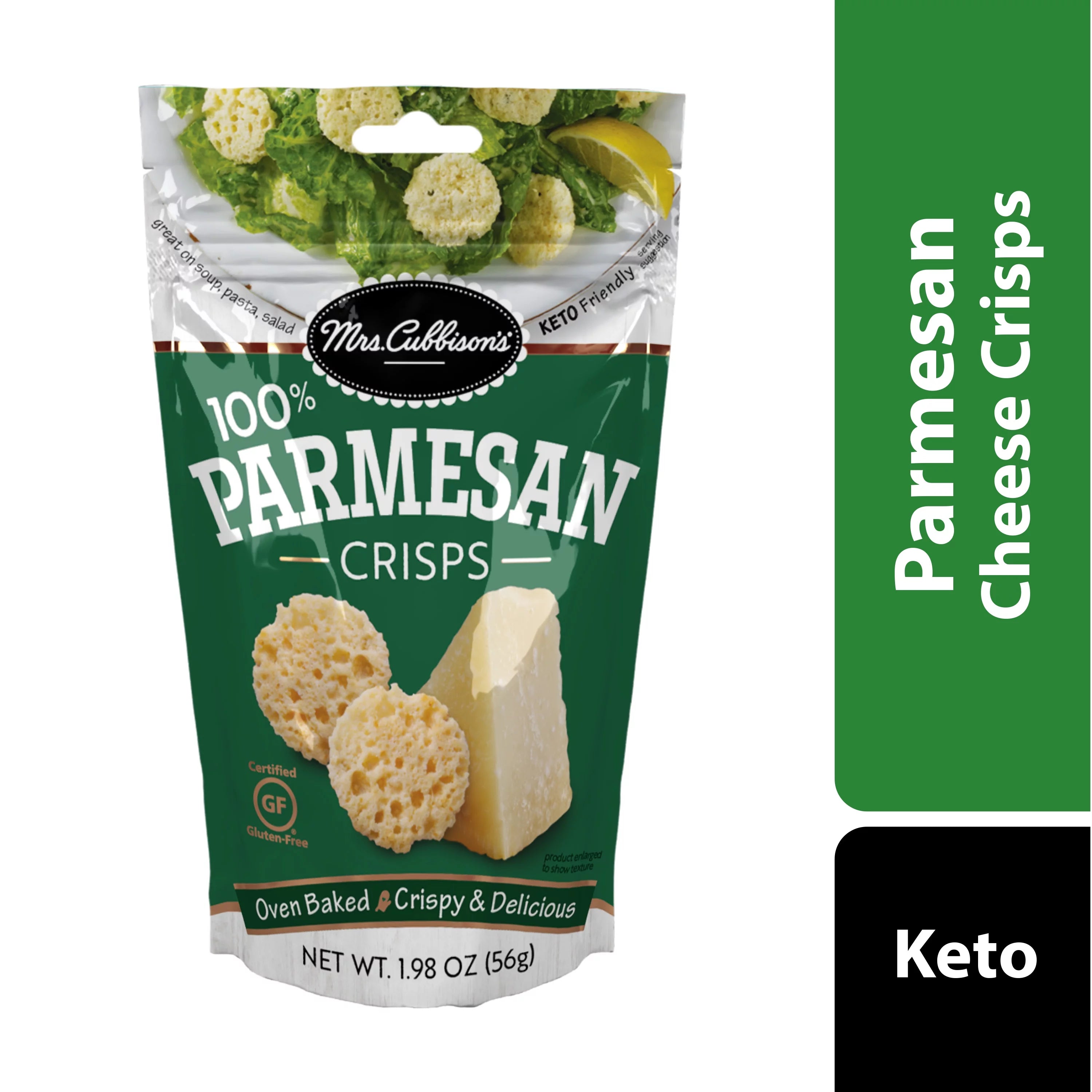 Mrs. Cubbisons Parmesan Cheese Crisps Salad Topping, 1.98 oz Resealable Bag