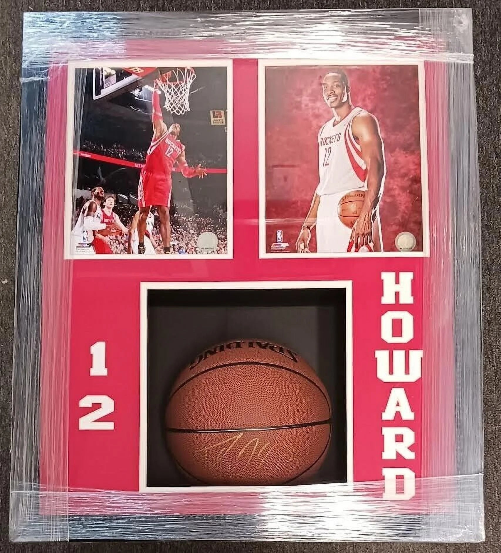 20x24 Auto Shadow Box W/Basketball - Dwight Howard Houston Basketball