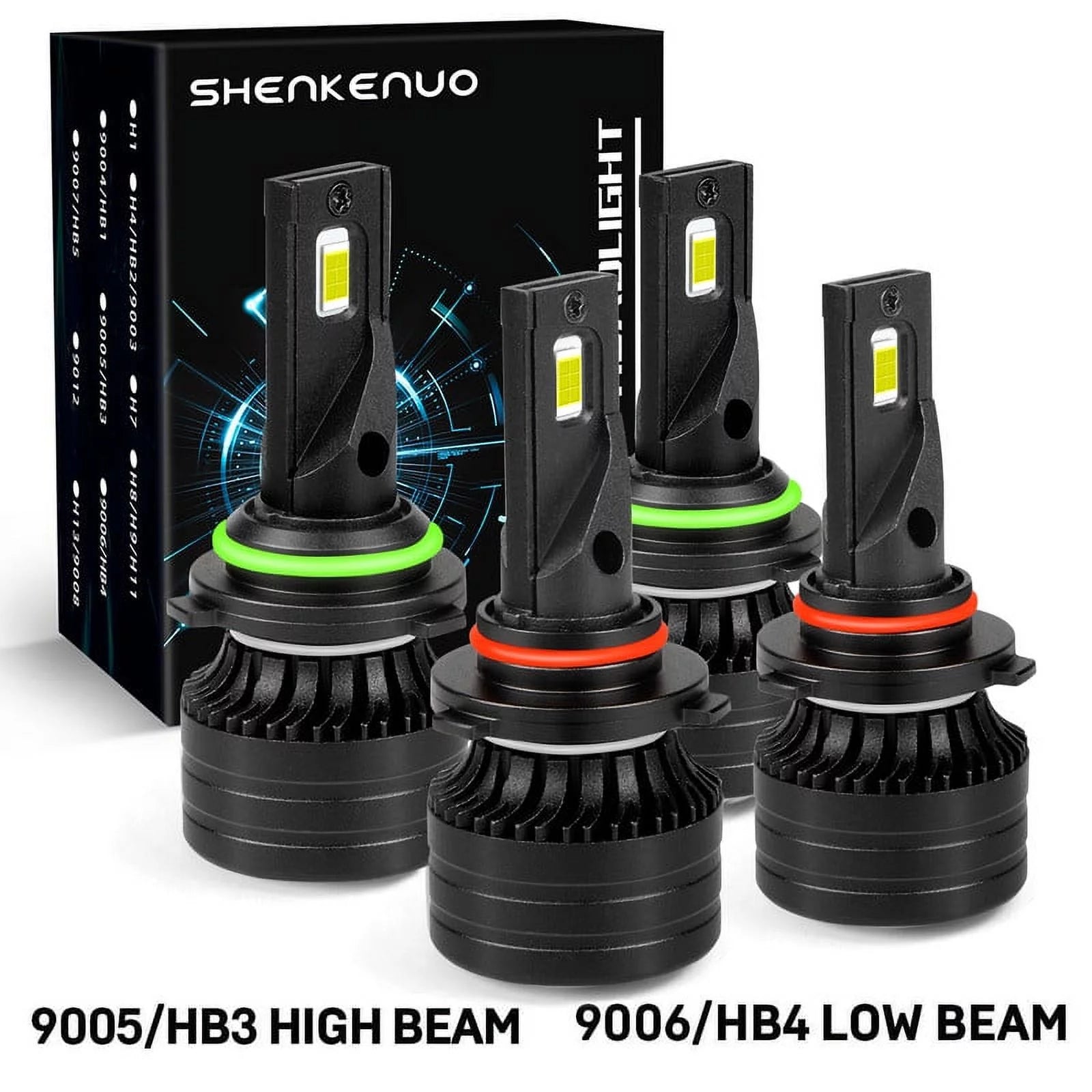 For Honda Civic 2004-2009 2010 2011 2012 2013 2014 2015 Led Headlight Bulbs 9006 9005 High&Low Beam White 4pcs